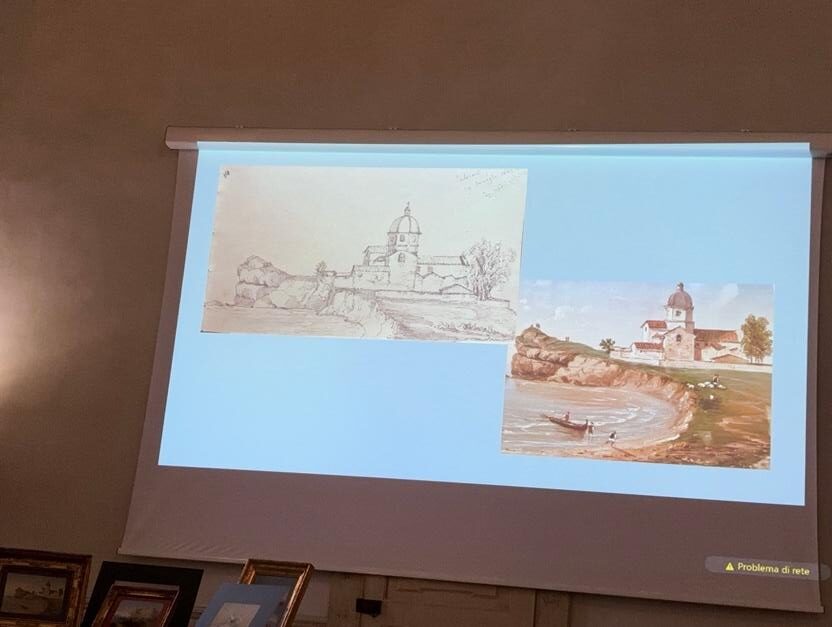 Schizzo di Giulio Litta e dipinto di Carlo Bossoli