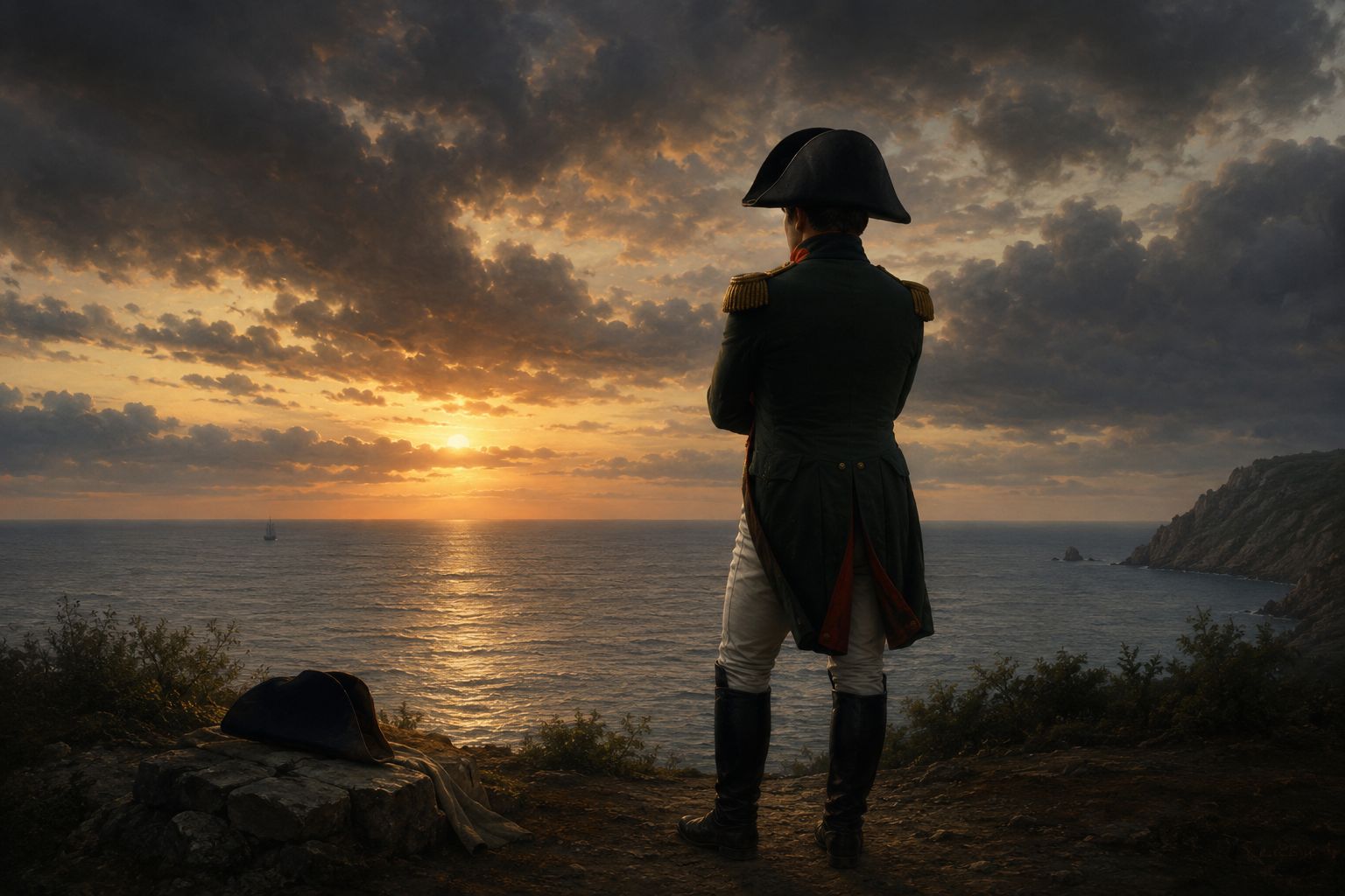 Il cinque maggio Manzoni: Napoleone a Sant’Elena osserva il mare, simbolo della fragilità del potere e della fine della gloria