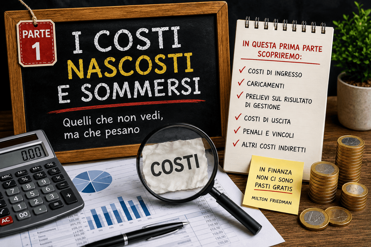 Costi dei prodotti finanziari Parte 1: costi di ingresso, caricamenti e commissioni che riducono i rendimenti degli investimenti