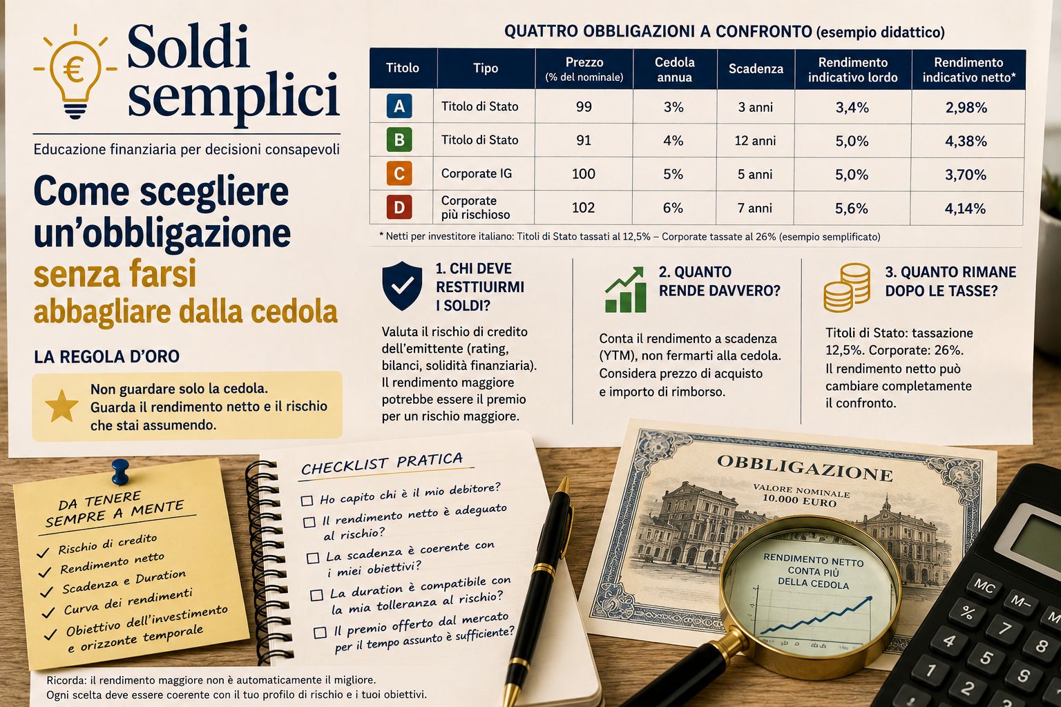 Checklist di 10 controlli da fare prima di acquistare un’obbligazione